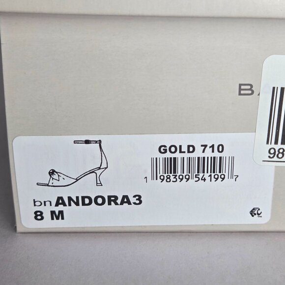 NWOT Bandolino Women's Andora Gold Bow Sandal Heels - Picture 6 of 7
